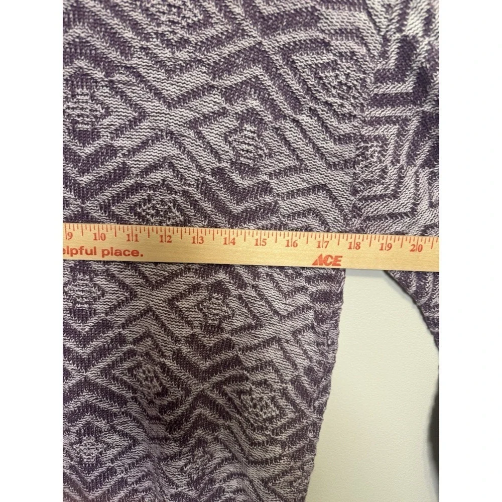 VTG Crew Cotton Fair Isle Purple White Crew Sweater‎ M